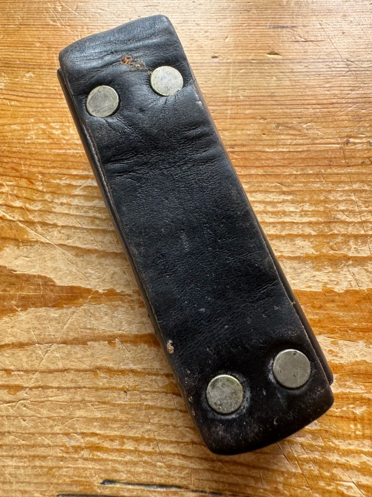 Classic Leatherman Brown Leather Sheath Only Brass Button No Tool