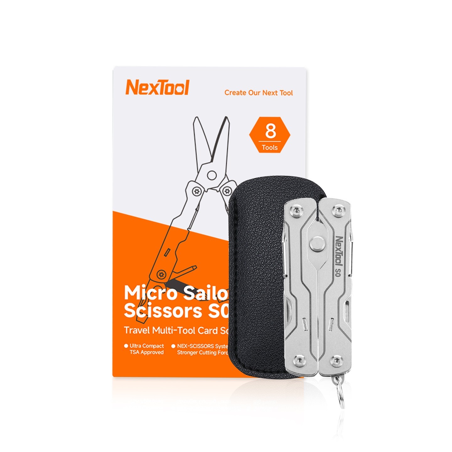 NexTool Mini Sailor S0 8-in-1 Scissors Keychain EDC Pocket Multitool Screwdriver