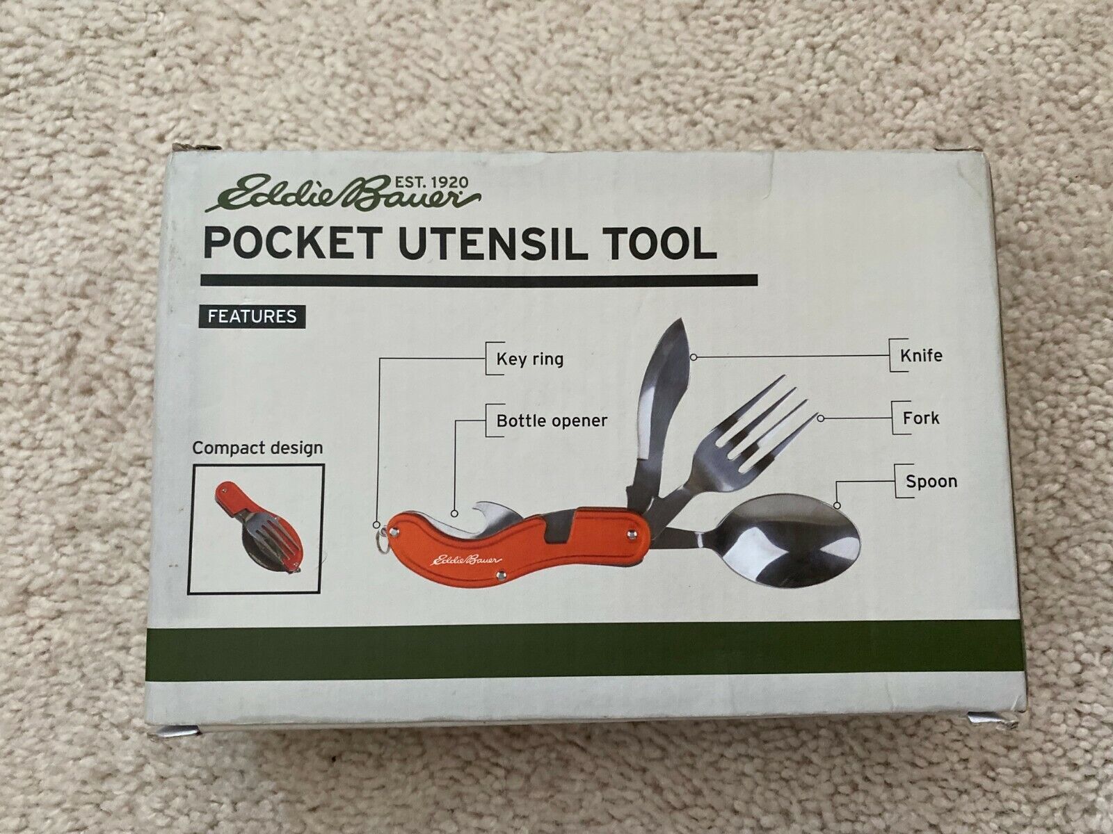 Eddie Bauer 5 Functions In One Tool Pocket Utensil Multi-Tool – Blue – New