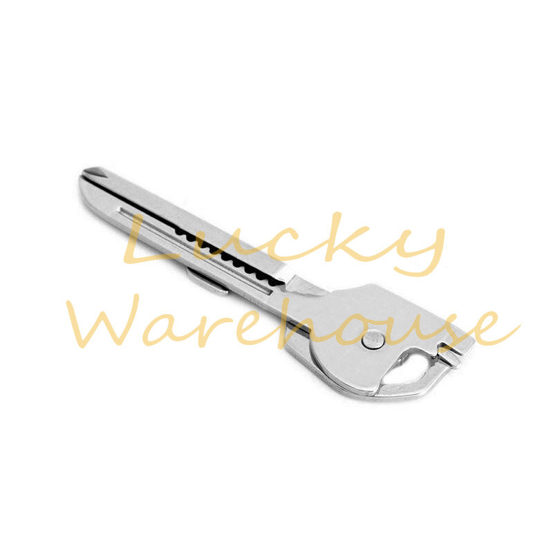 1PCS New 6-in-1 Utili Key Tool Keyring Keychain Multifunction Stainless Steel