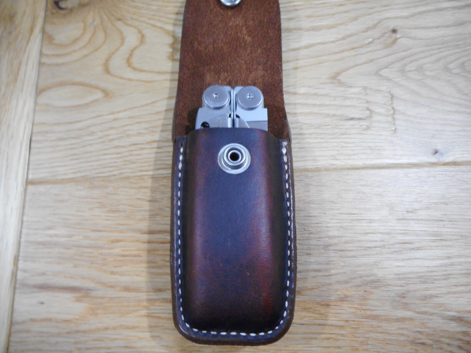 Leatherman Wave Crazy Horse leather sheath. POW-MIA snap. Sheath only.