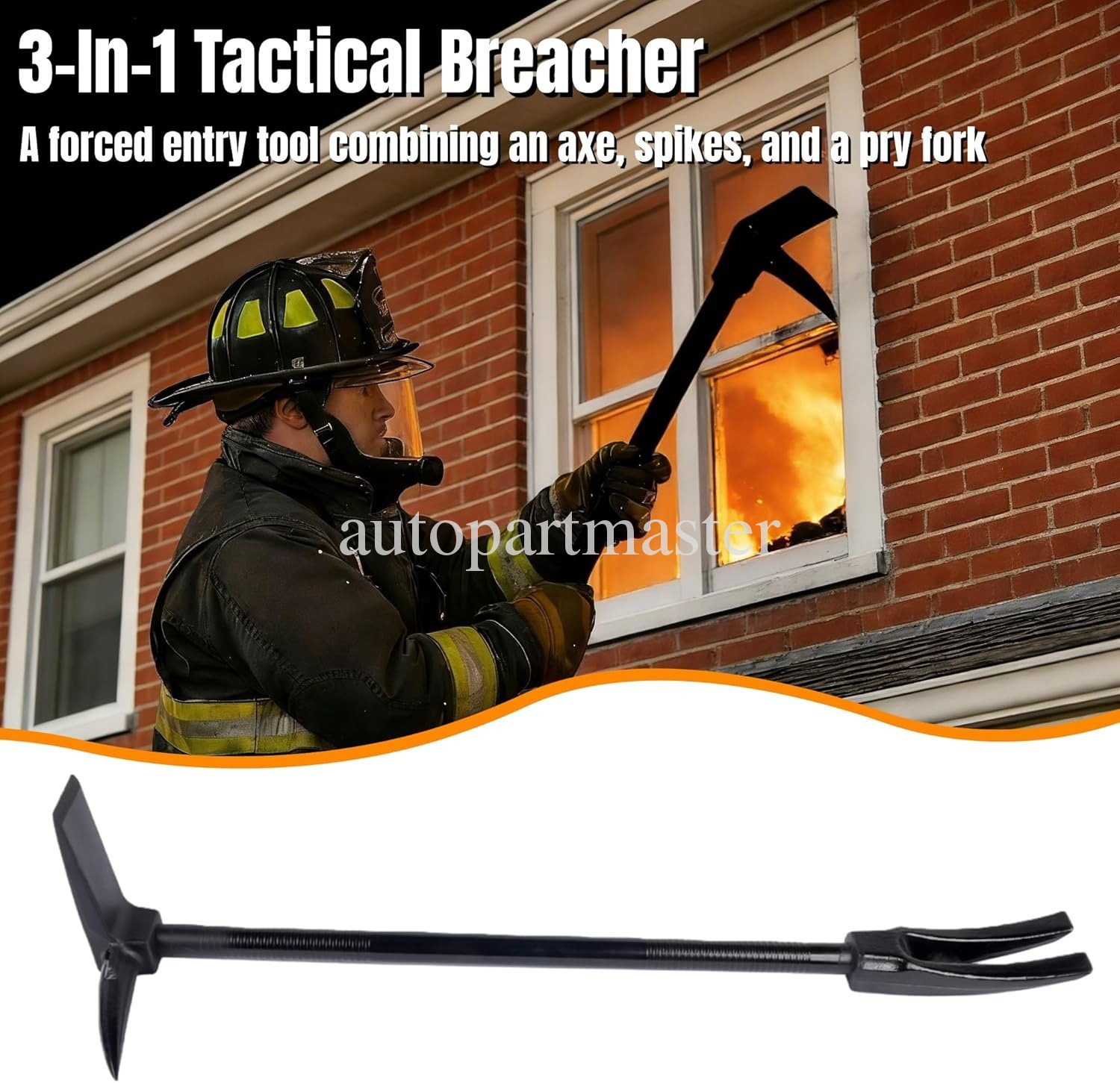 Professional 30″ Halligan Bar, One-Piece Construction Pry Tool w/ Nickel Finish