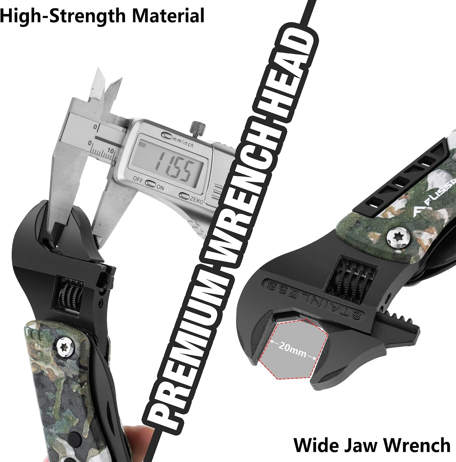 13-in-1 Stainless Steel Multi Tool Wrench with LED Light and Sheath