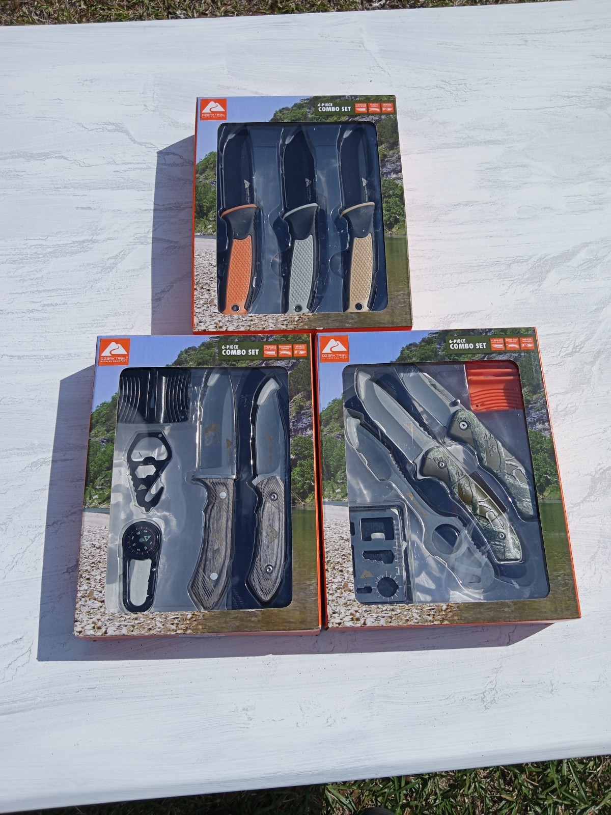 Lot of 3 Ozark Trail 6 Piece Combo Knife 🔪 Sets! Knives And More!