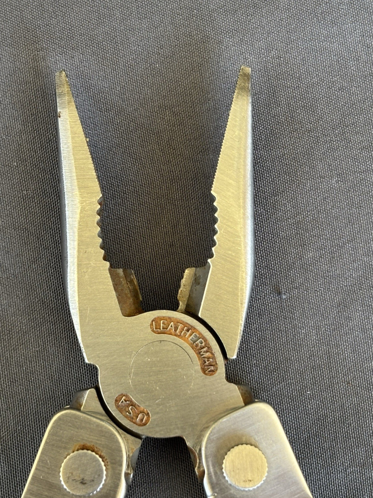Leatherman Super Tool PAT PEND Early Version Multi Tool w/ Leather Sheath USA