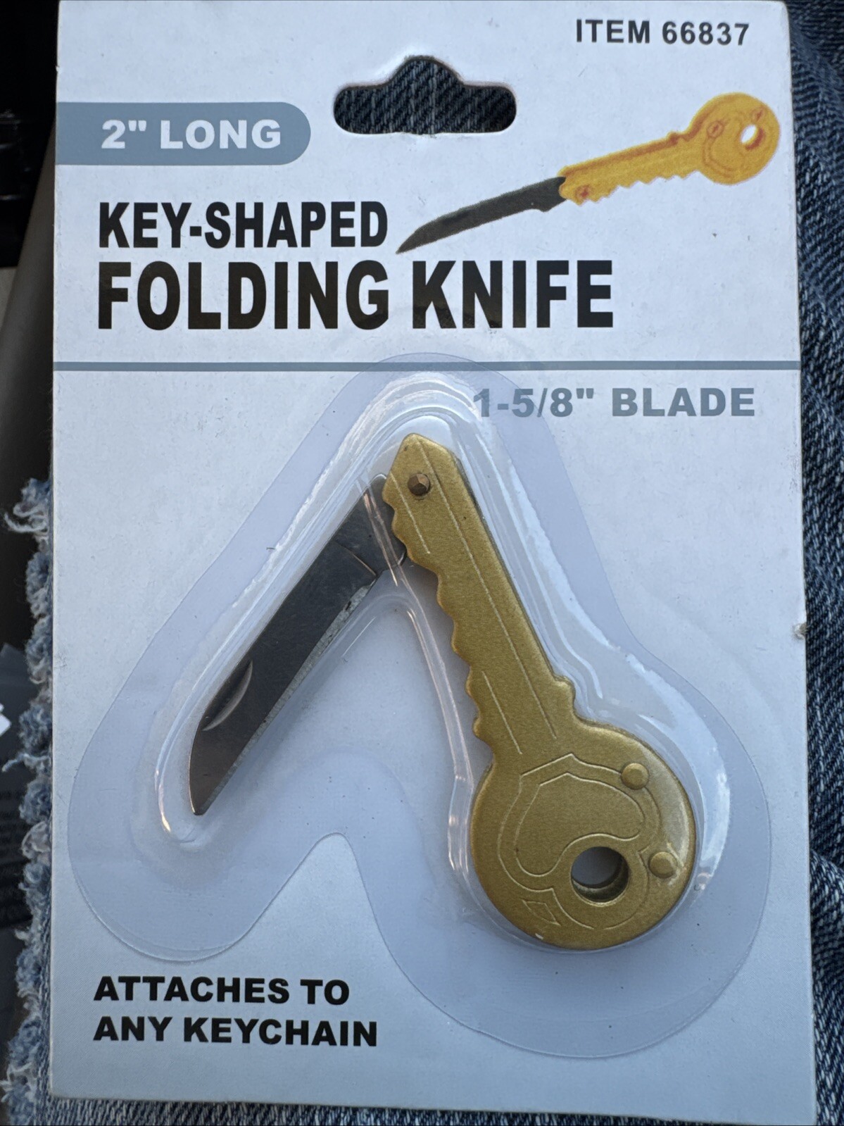Key Shape Mini Pocket Foldable Keychain Knife