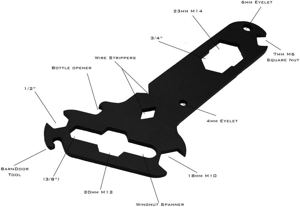 DTY-MULTITOOL Black Multitool With 14-In-1 Separate Rigger Tools Including Wing