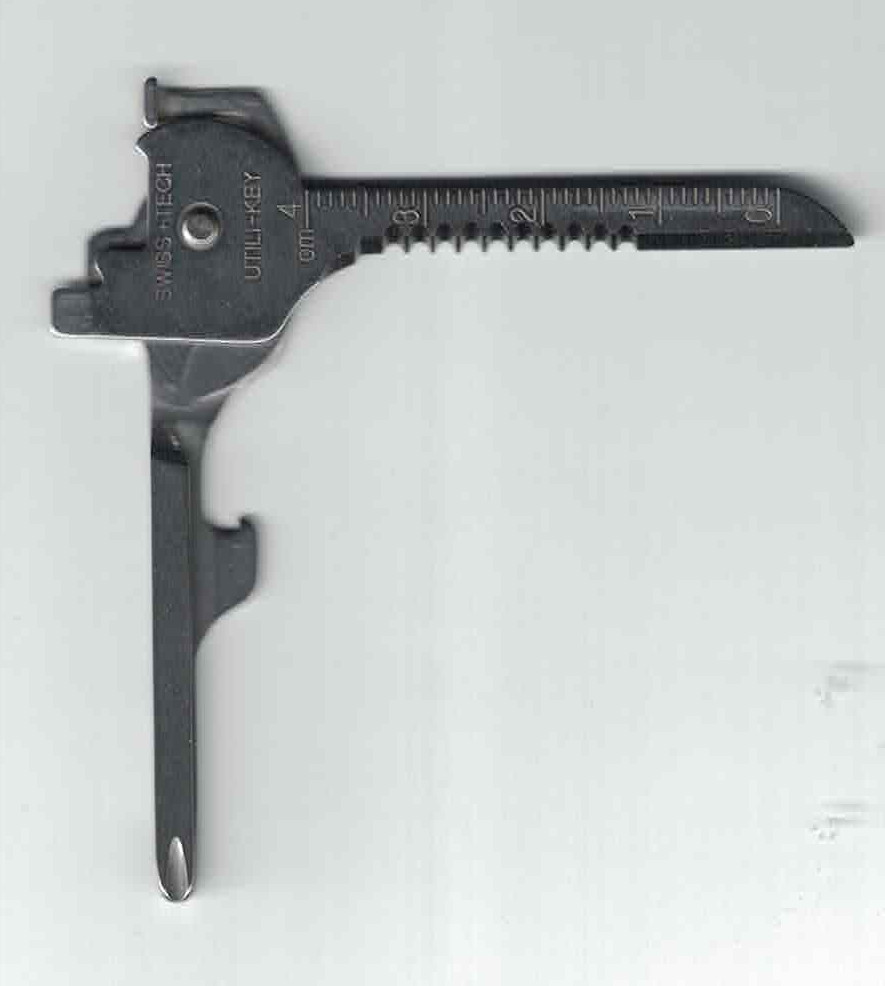 7 tools in 1 Utili-Key Multifunction key sized knife, saw screw Stainless Steel