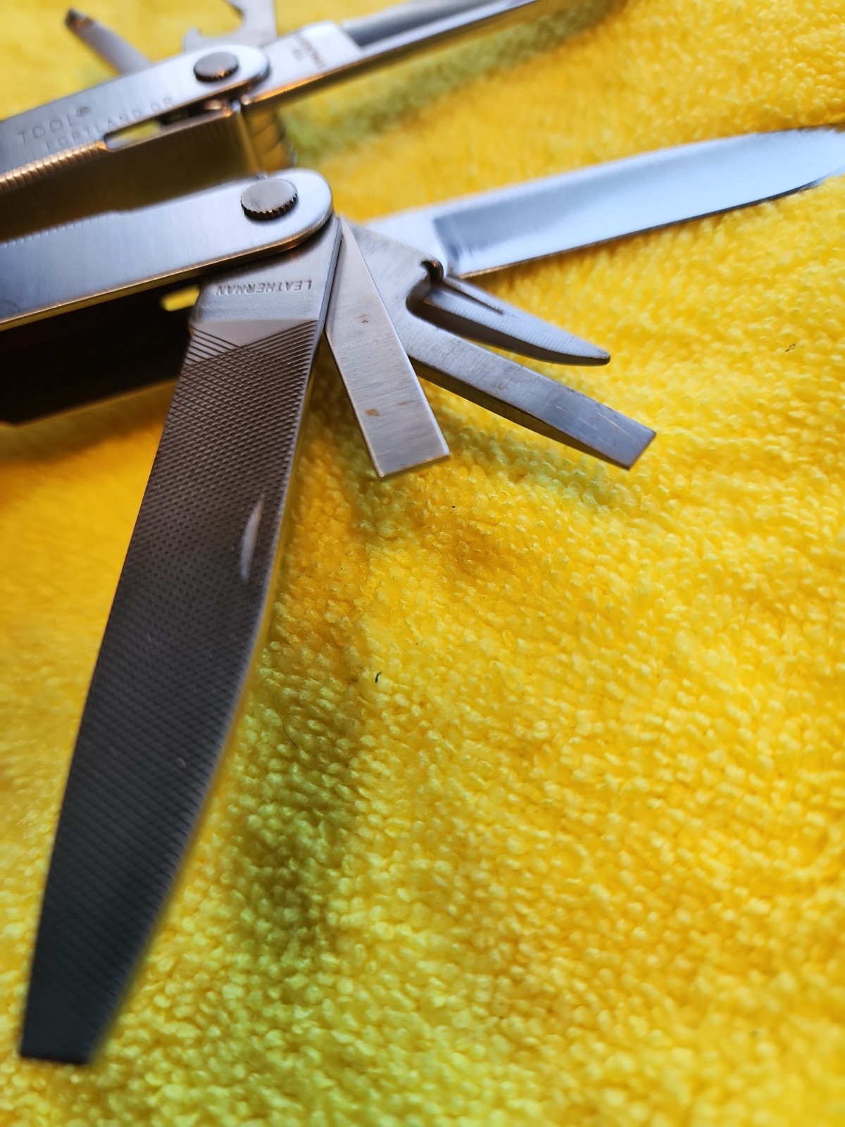 Vintage Leatherman Super Tool Pat Pending with Leather Sheath Super Nice