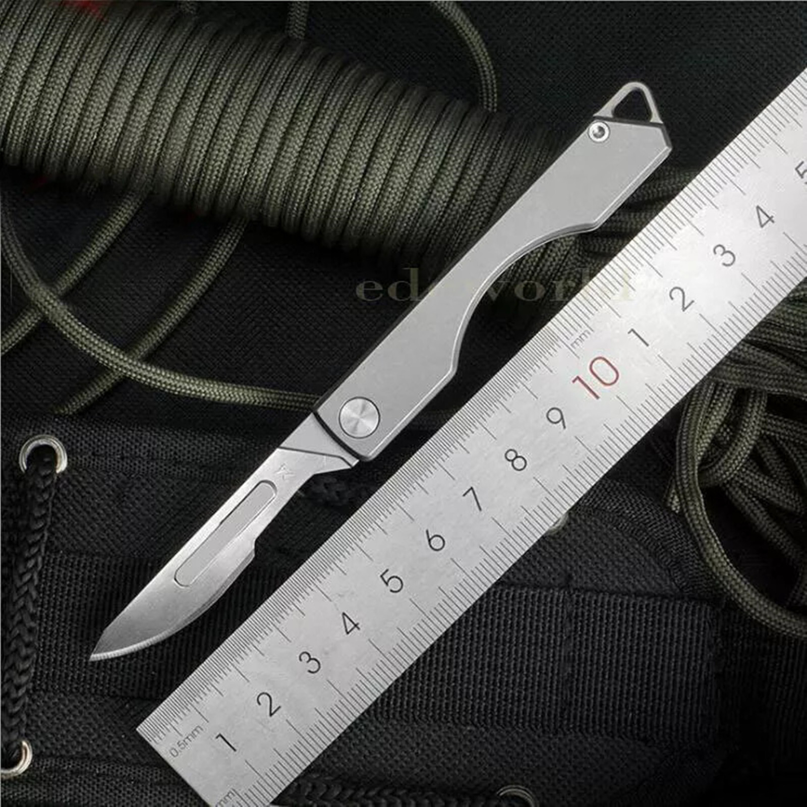 TC4 Titanium Keychain Utility Knife Scalpel Blade Outdoor Folding Knife EDC Tool