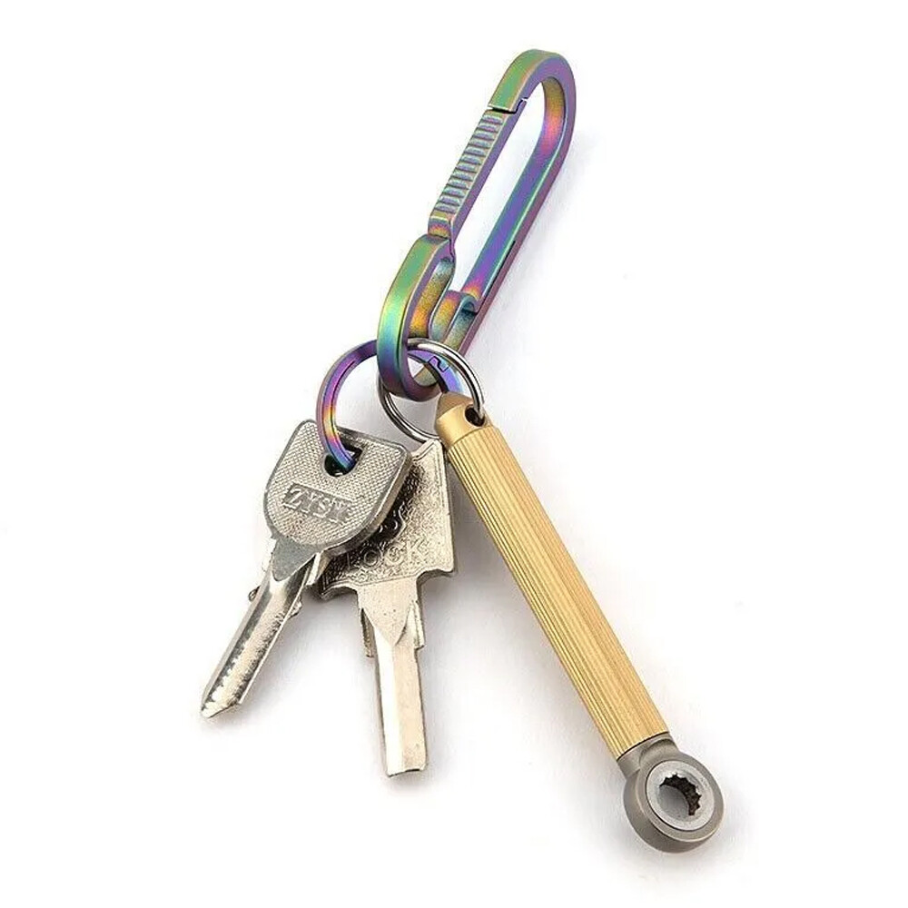 Titanium Brass S2 steel Multi Tools Card Screwdriver Pocket Outdoor Keychain EDC