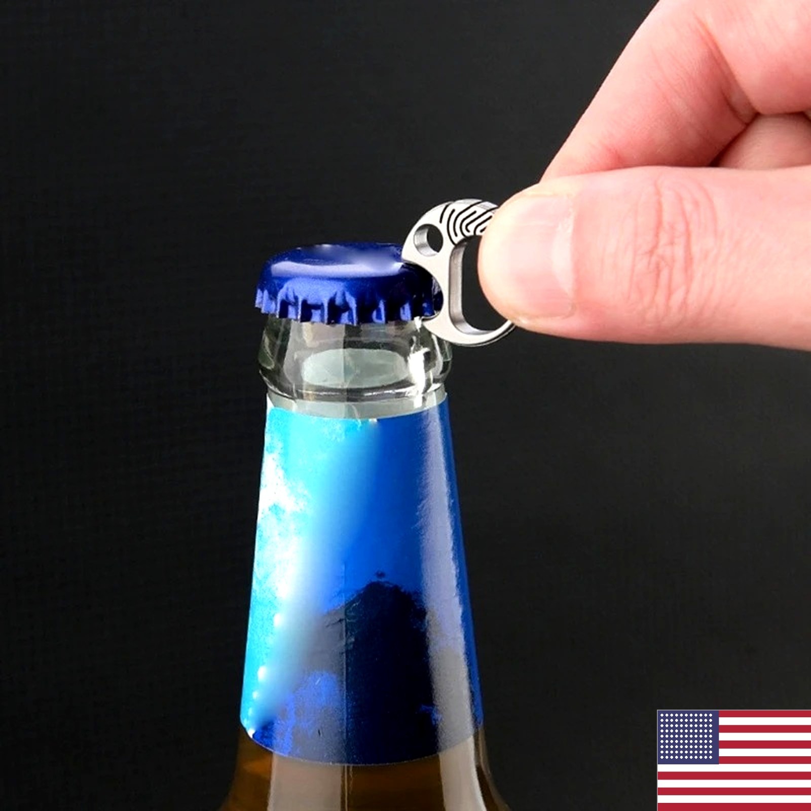 Titanium Carabiner Keychain Quick Release Key Ring Clip Bottle Opener EDC