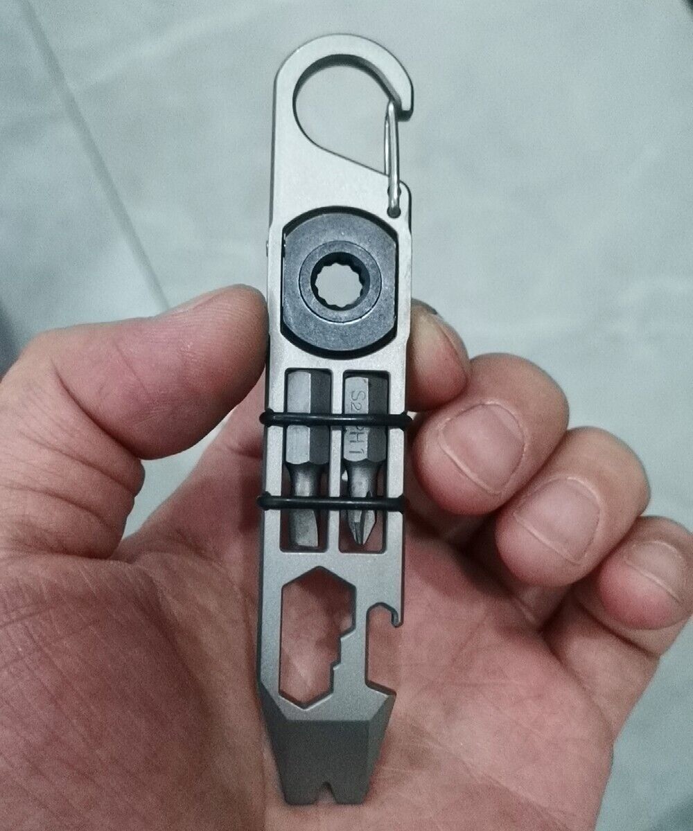 Titanium Alloy EDC Multi-function Crowbar Bottle Opener Wrench Screwdriver Tools