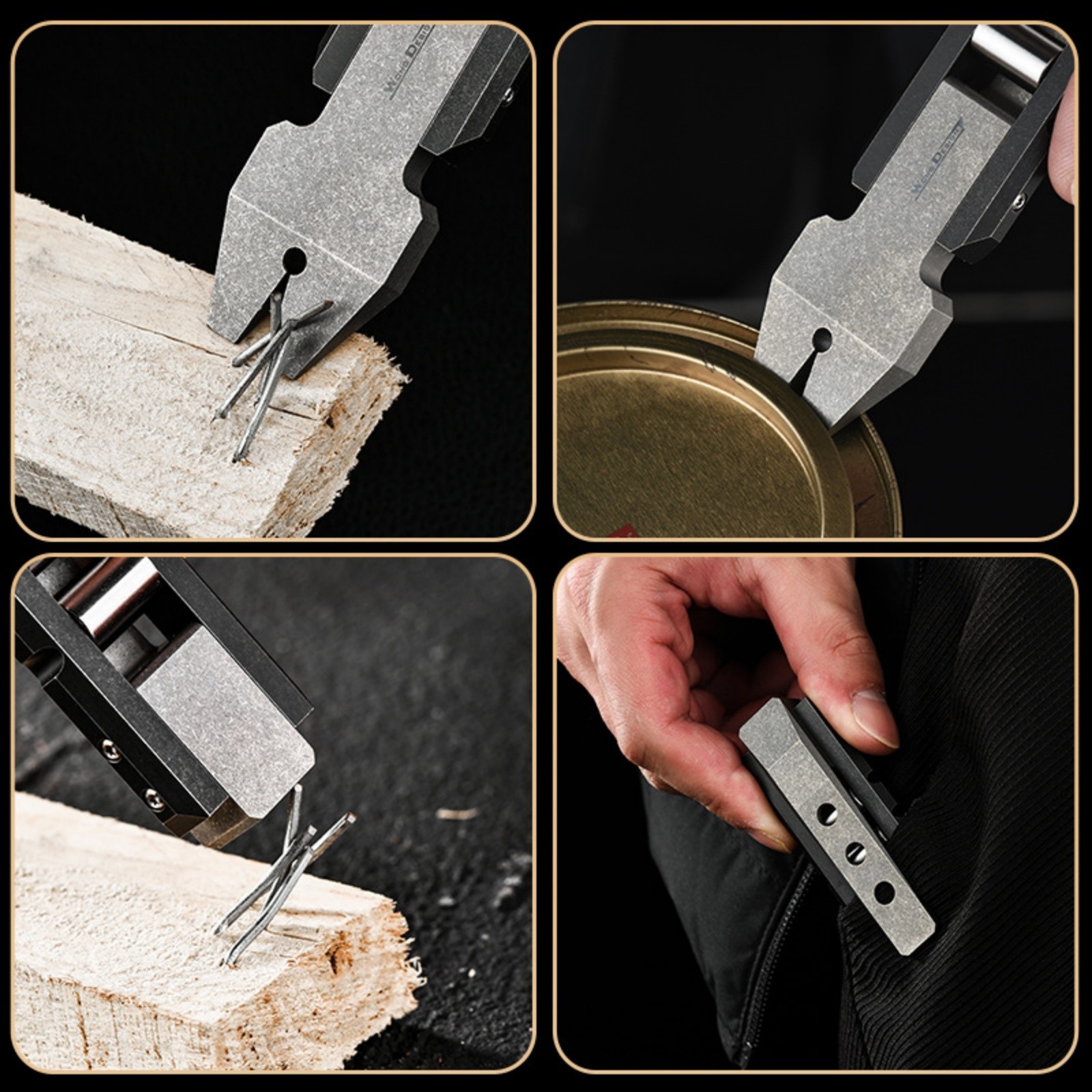Titanium Alloy EDC Pry Bar Multi-Tool with Fidget Roller Pocket Clip Outdoor