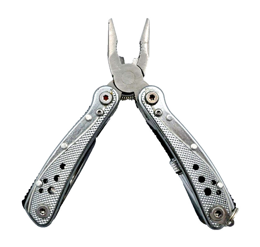 Compact 6-in-1 Multi-Tool Pocket Pliers Folding Knife Mini LED Flashlight