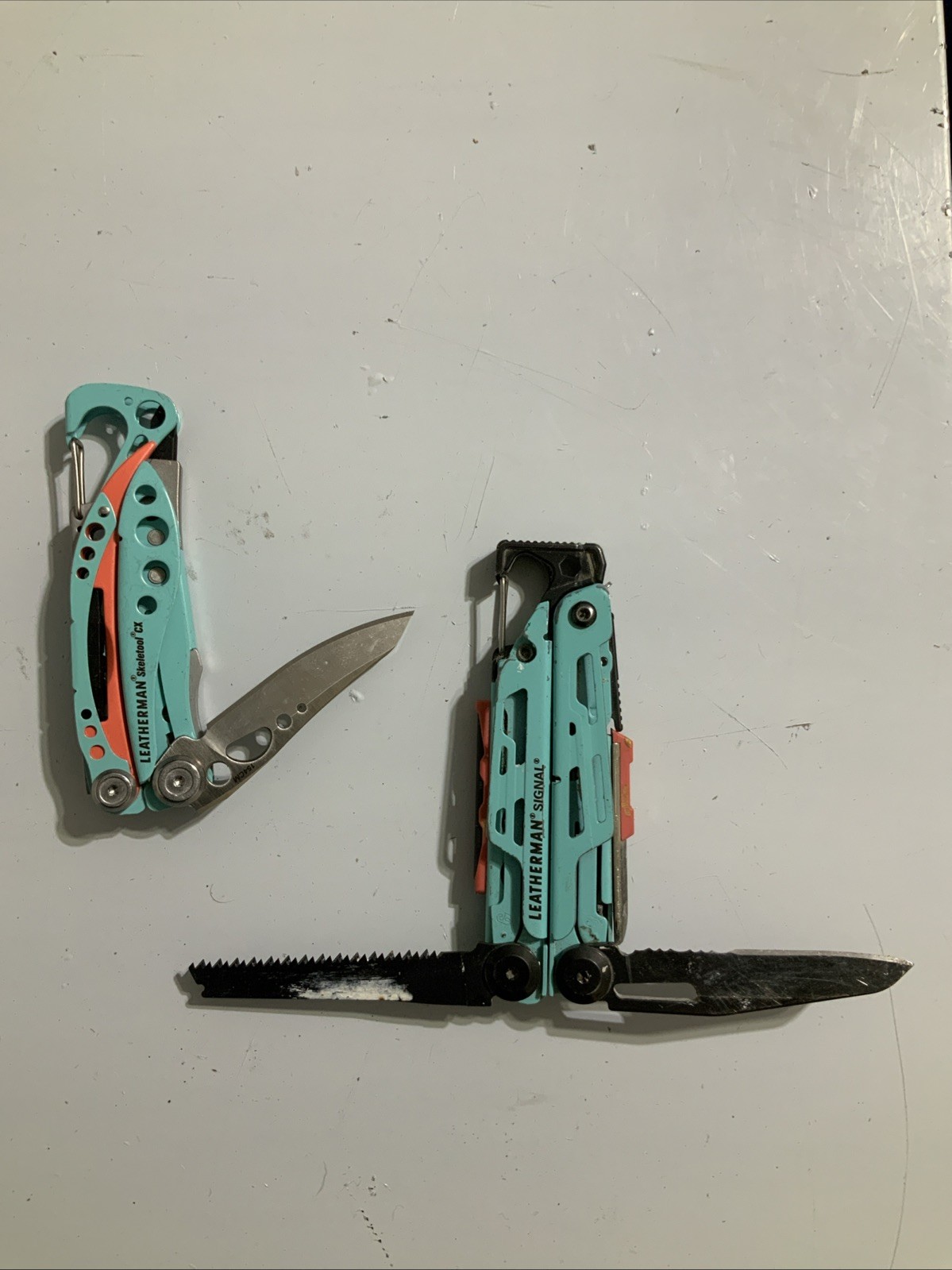 LEATHERMAN Signal & Skeletool CX Multi-Tool! AQUA! USED
