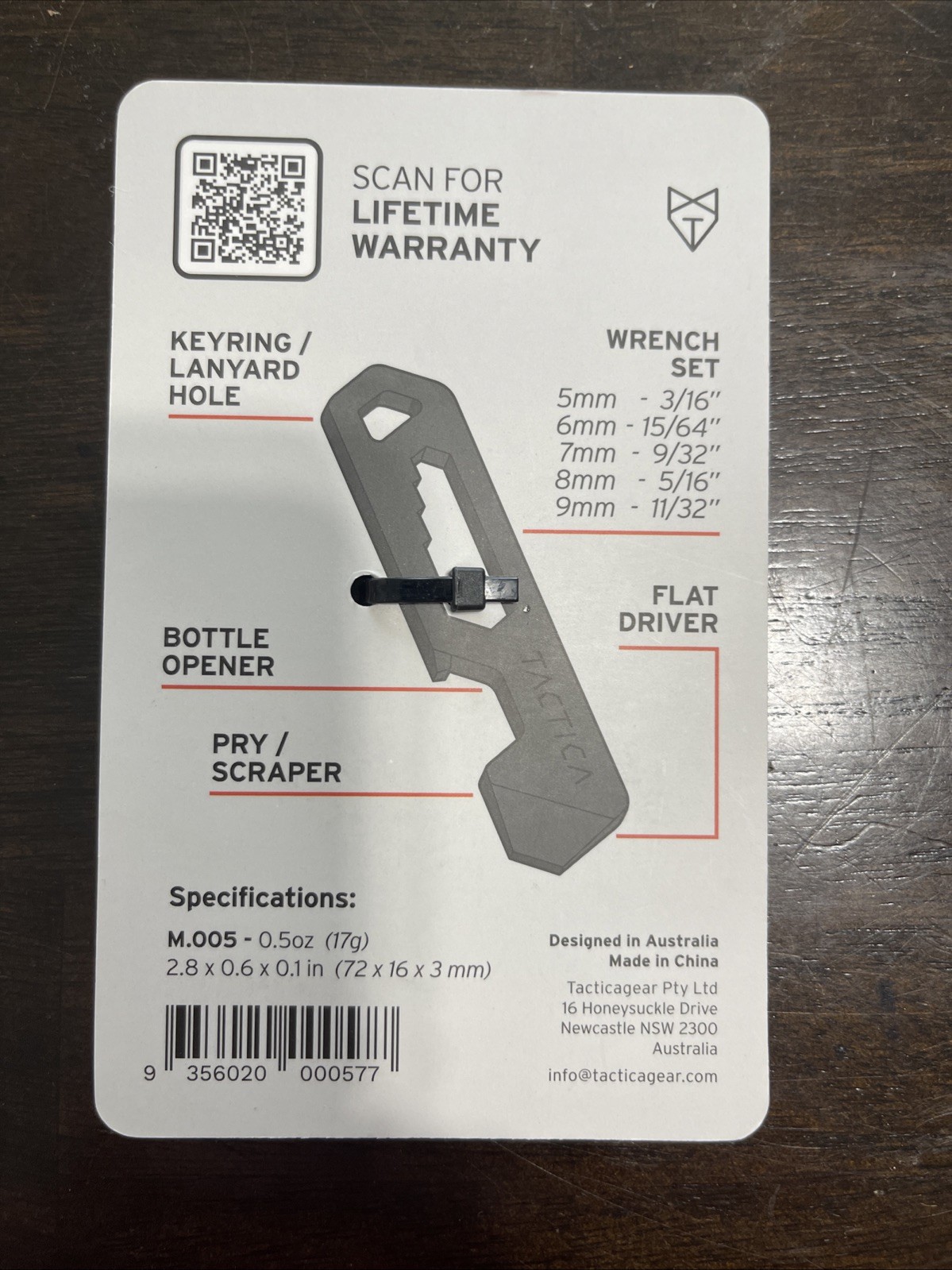 Tactica EDC M.005 Stainless Steel Micro Tool NEW Keychain Bottle Opener Wrench