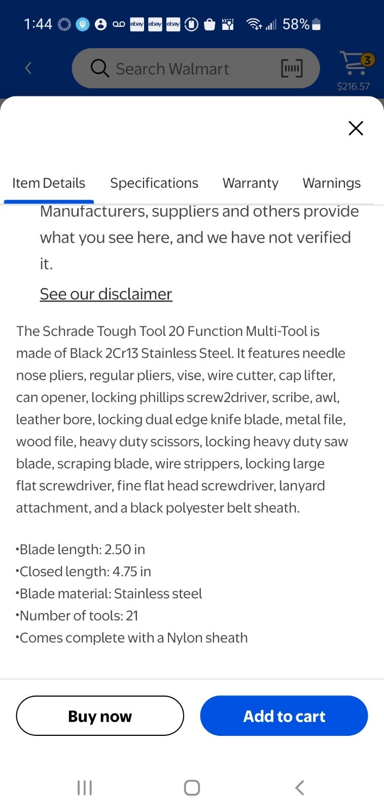 Schrade Tough Combo Multi-Tool&Knife Set●Brand New In Package●Dated 2010●W/Pouch