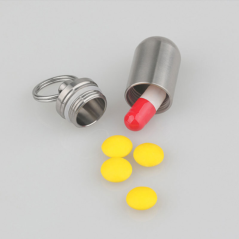 Mini Titanium Waterproof Box Sealed Storage Tank Outdoor Pill Container EDC