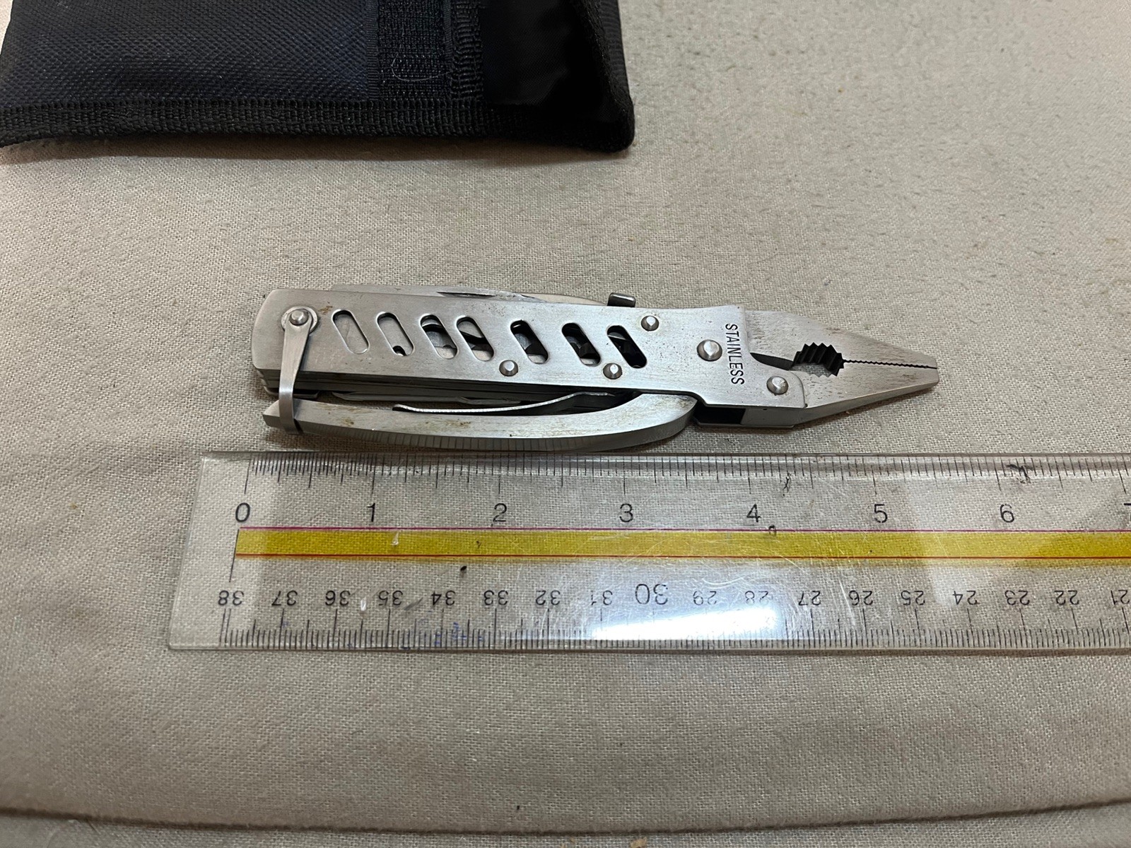 Stainless Steel Multi Fishing Tool With Case Knife Pliers More