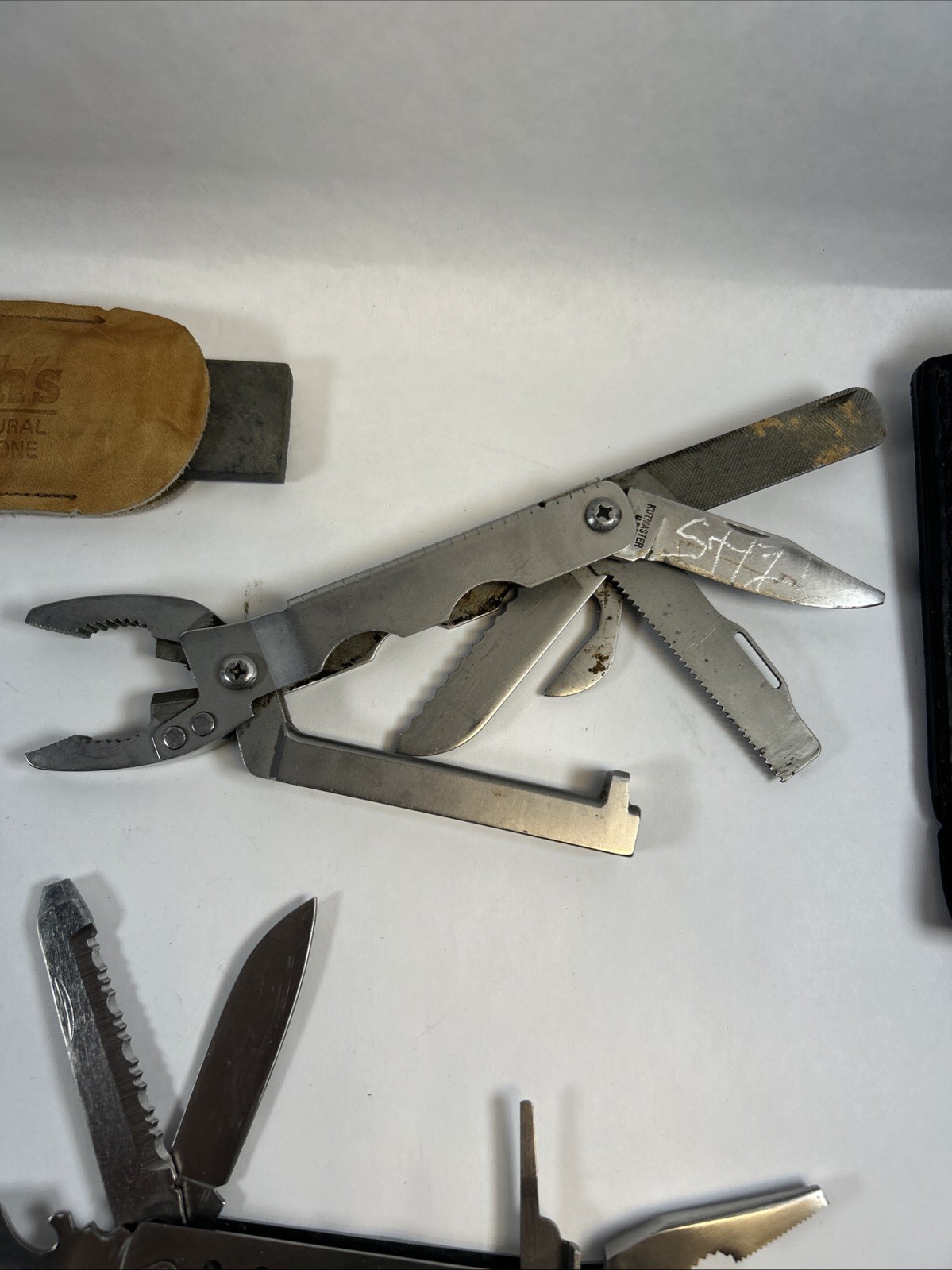 Used Lot of 3 Multi-Tool Pliers 1 MultiMaster and 2 General, Plus Sharpen Stone