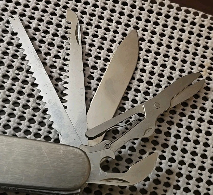 Vintage Stainless Steel 11 Tool Survival Pocket Knife