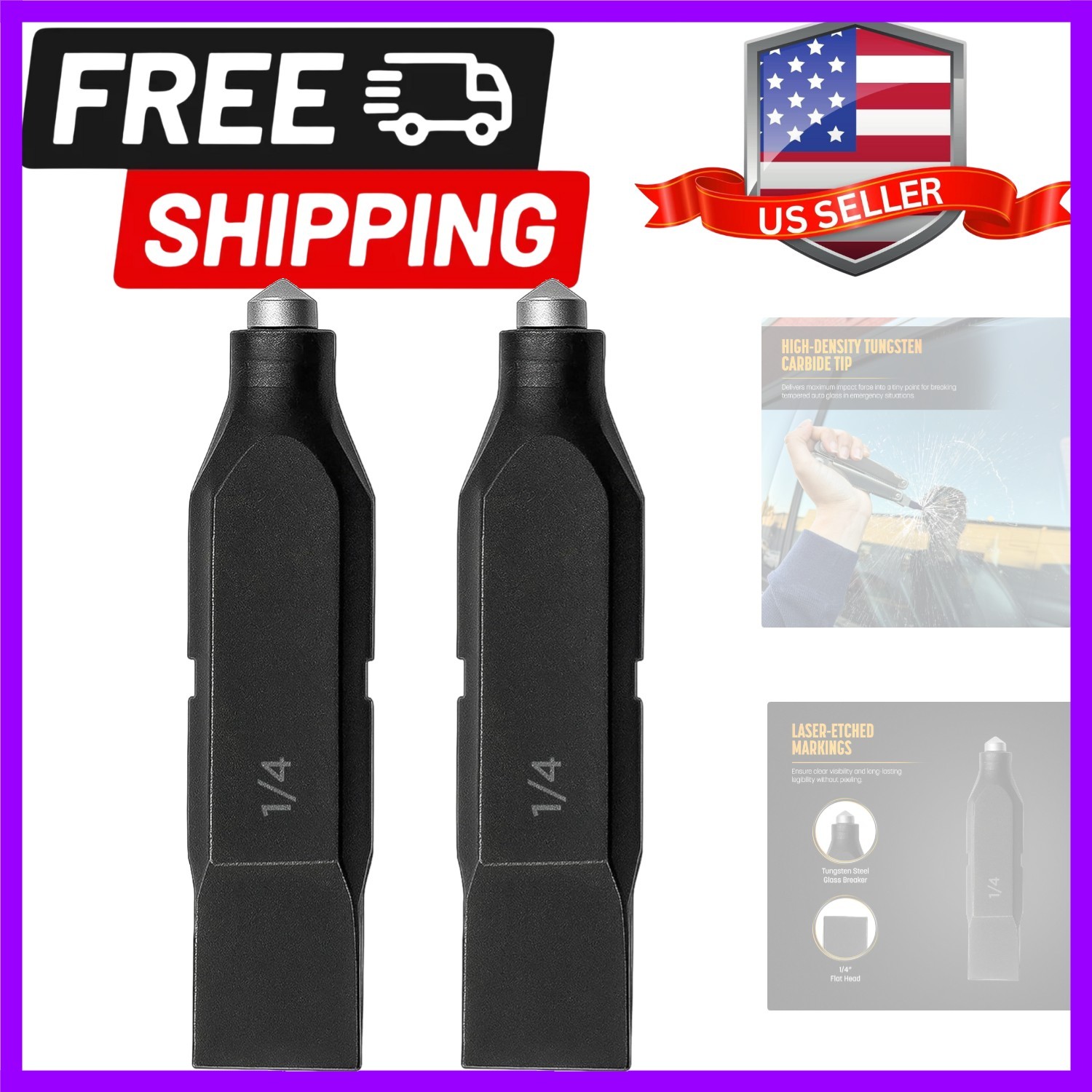Tungsten Carbide Glass Breaker Bits Designed for Leatherman Multi-tools 2 Pack