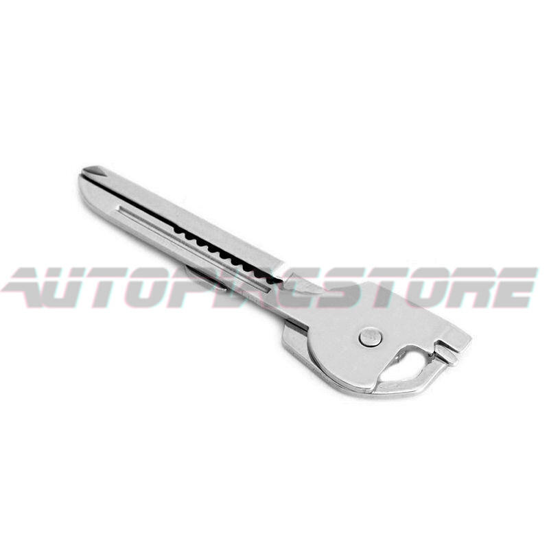 6-in-1 Utili Key Tool Keyring Keychain Multifunction Stainless Steel 1PCS