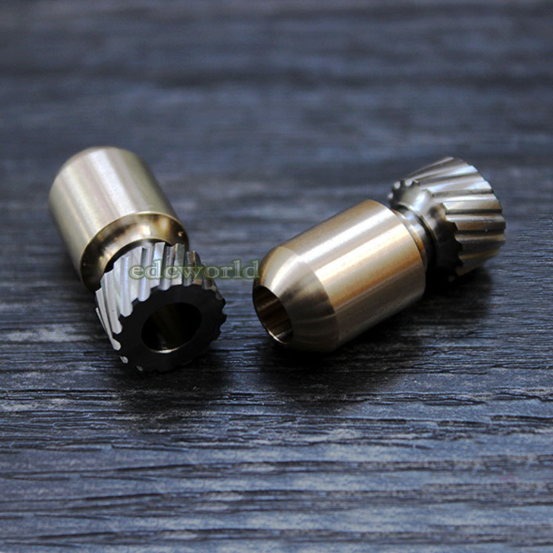EDC TITANER Titanium + Brass EDC Bead Key Parachute Cord Pendant Lanyard DIYBead