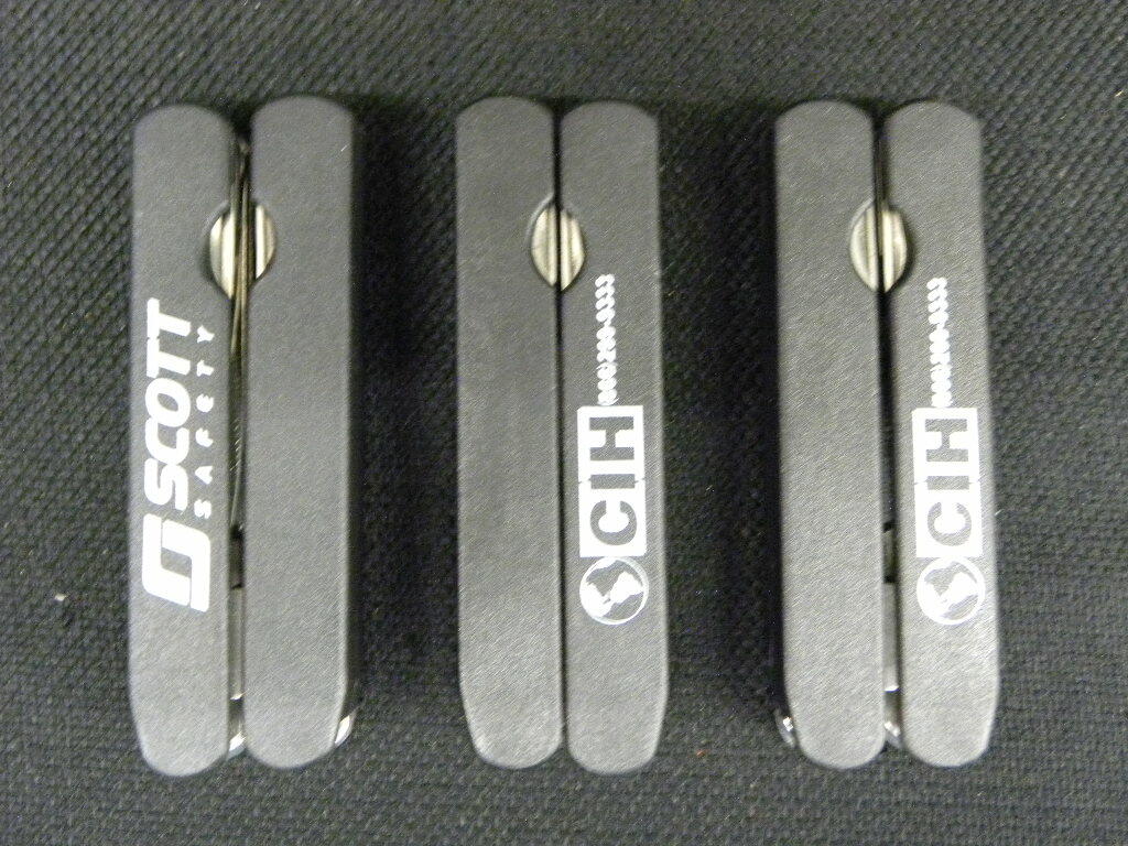 Lot of 9 Small Multi-Purpose Tool, Pliers, Pocket Knife, Openers Pleather Case