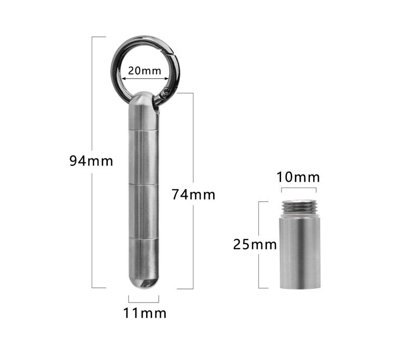 EDC Titanium Portable Outdoor Waterproof Pill Capsula Sealed Box Storage Tool