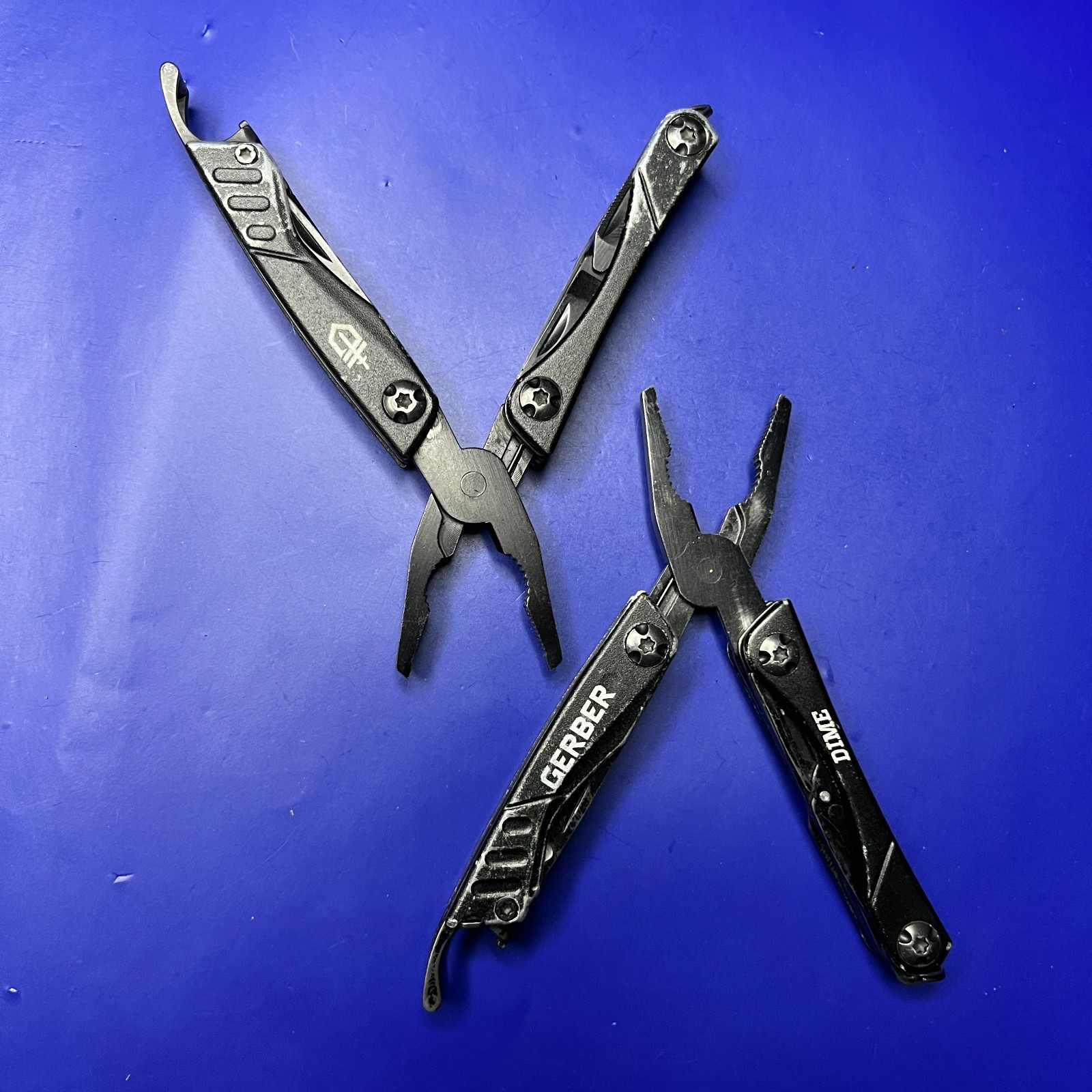 Lot of 2 Gerber Dime Multi-Tools Small Keychain Pliers Knife File Scissors