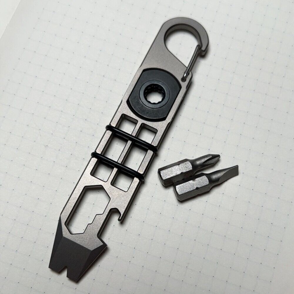 Titanium Alloy EDC Multi-function Crowbar Bottle Opener Wrench Screwdriver Tools