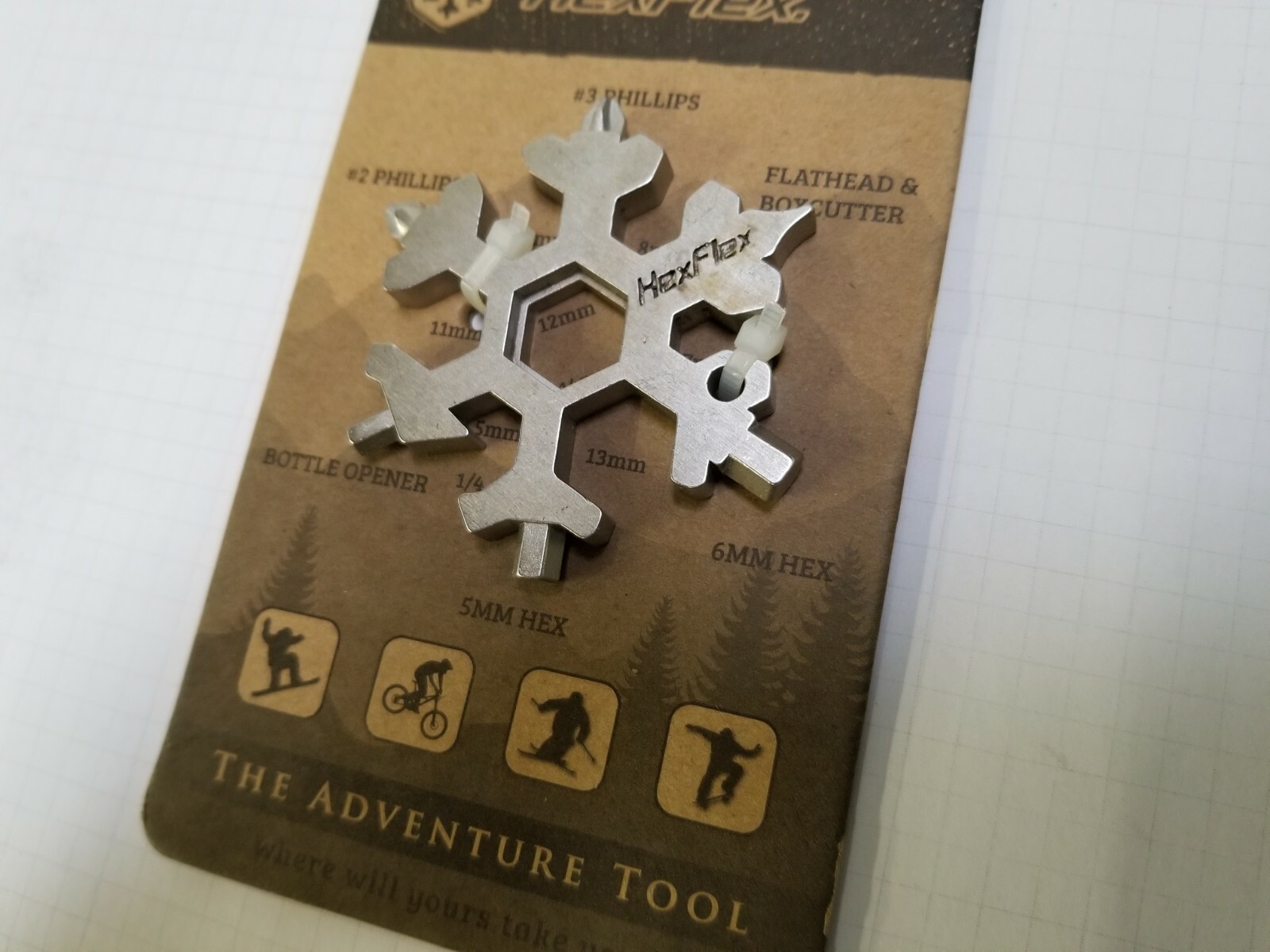 HexFlex Adventure Tool Metric Multi-Tool 15 in one New!