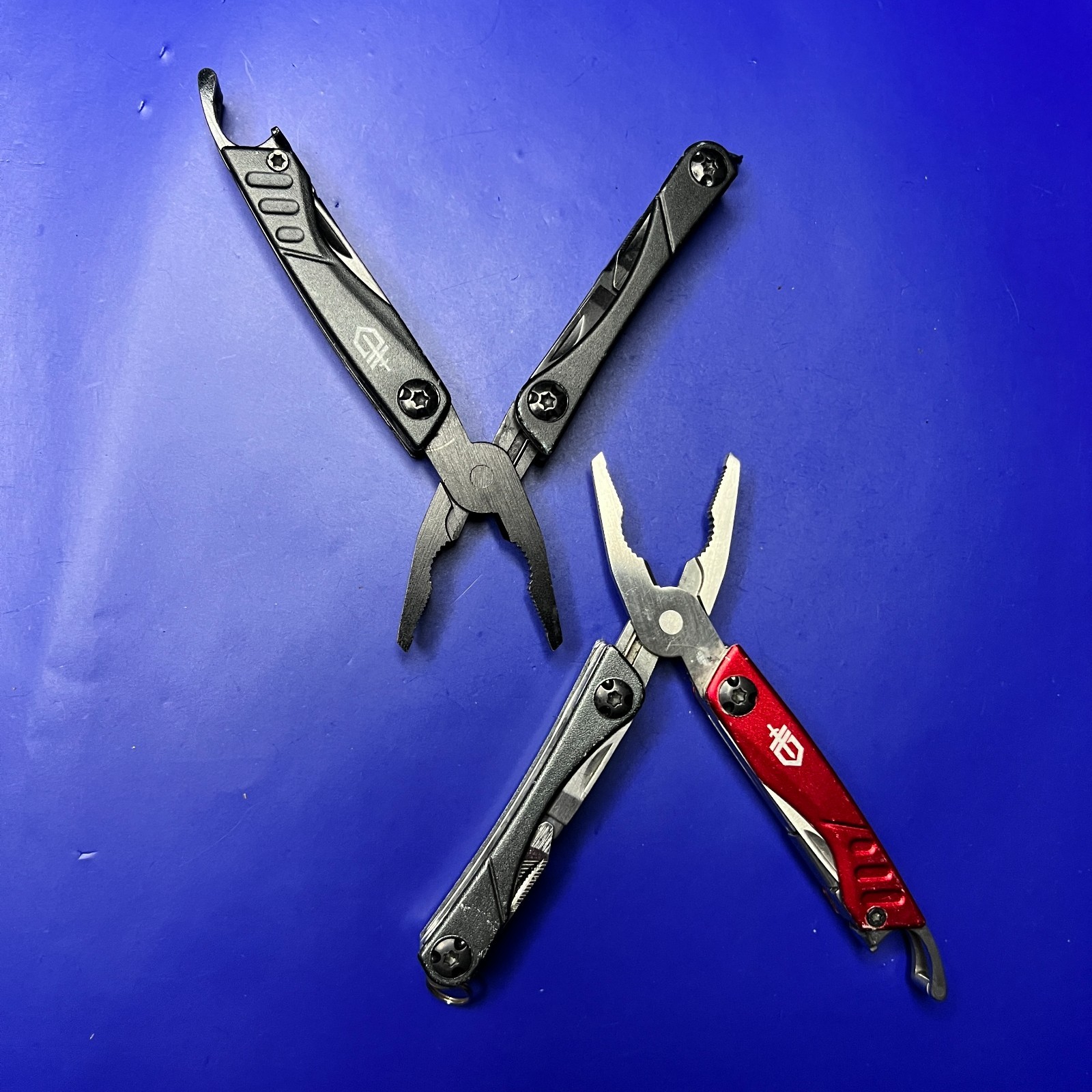 Lot of 2 Gerber Dime Multi-Tools Small Keychain Pliers Knife File Scissors
