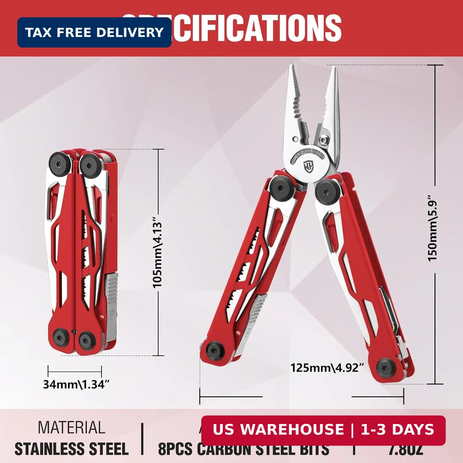 WORKPRO Gifts for Men Father Husband, 24-in-1 Mutitool, Stainless Steel Multitoo