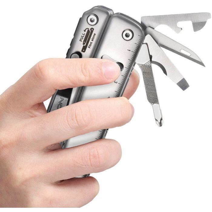 ROXON Flash Elite Multitool Many Integrated Tools Stainless Handles Belt Sheath