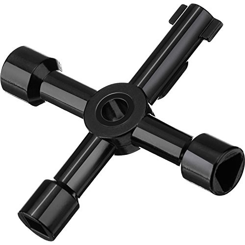 4 Way Sillcock Water Key, 15/64″, 5/16″, 15/32″, 35/64″ Multifunction Utility…