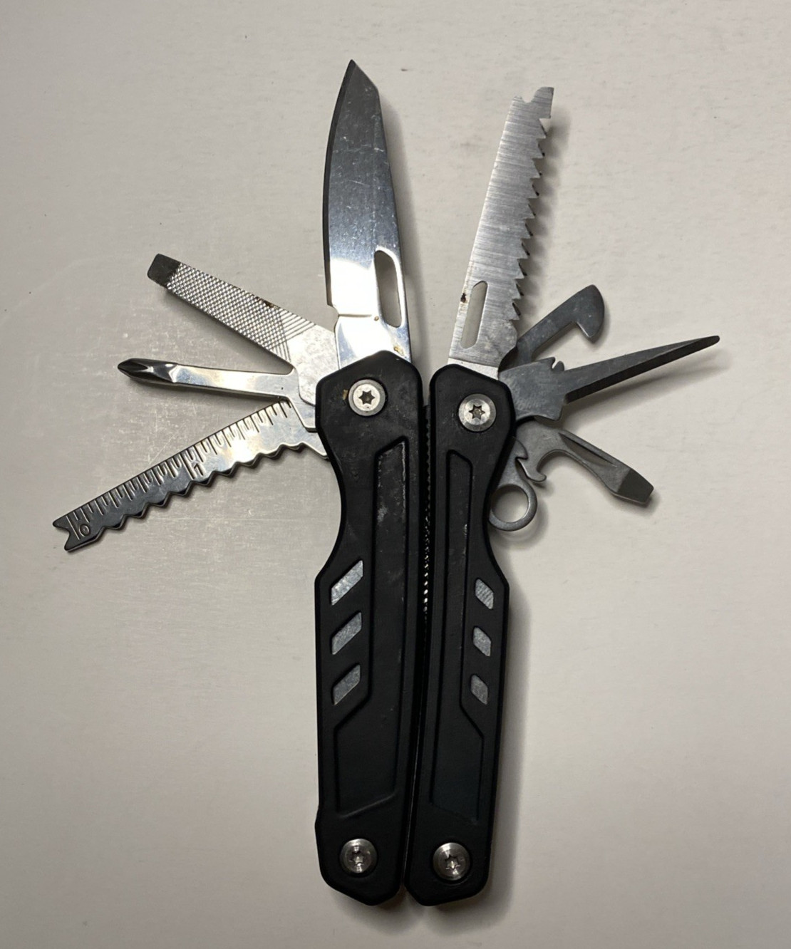 Ozark Trail 17-In-1 Multi Tool Pliers,Wire Cutter,Saw, Knife W/Sheath in Black