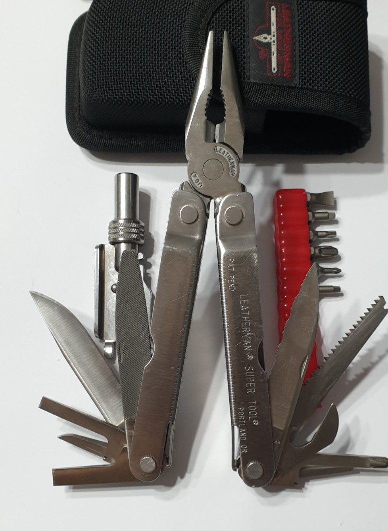 🔥🔥 Leatherman Super Tool Gen 1 OG + Bits + Adapter Hard Nylon Case Rare Set