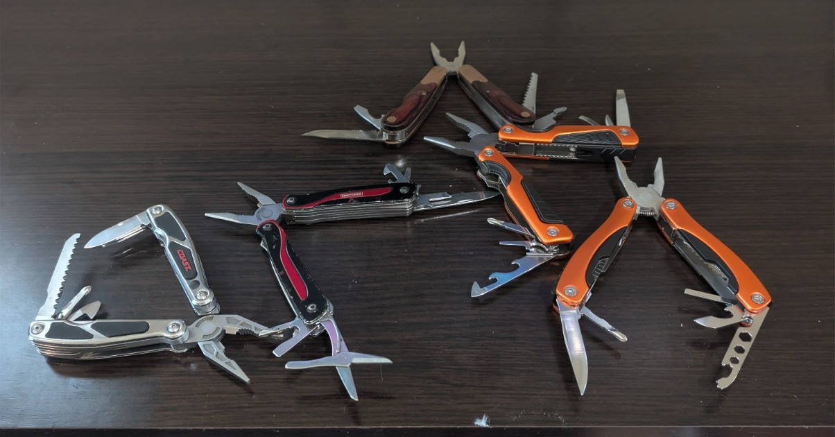Lot of 5 Multi Tools Craftsman COAST Husky Pliers Knife Saw Screwdriver EDC