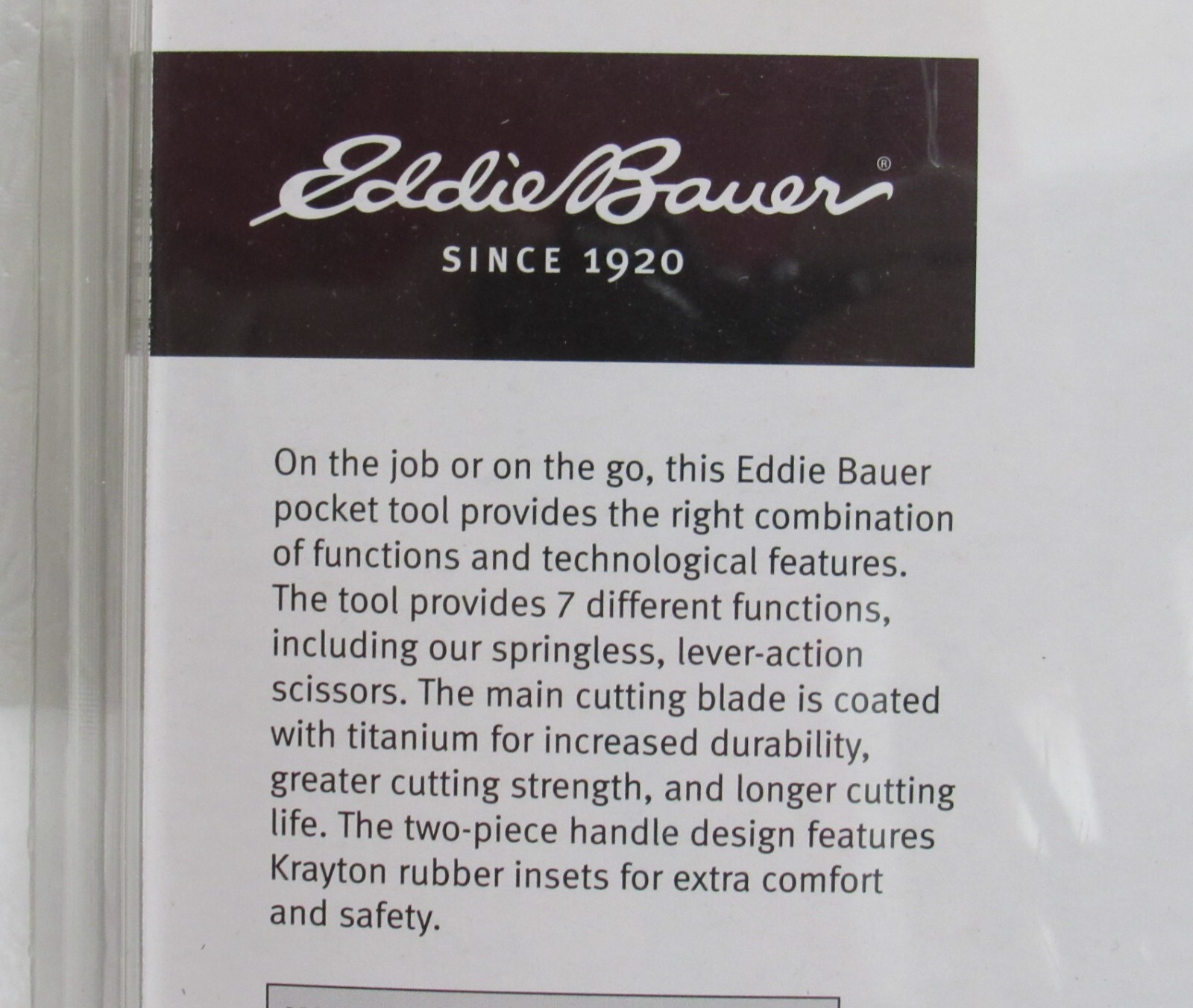 Eddie Bauer 7-Function Pocket Tool Knife, Screwdrivers, Scissors, Carabiner New