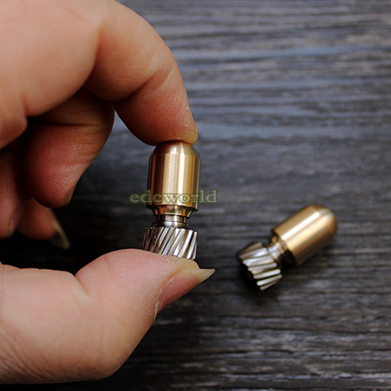 EDC TITANER Titanium + Brass EDC Bead Key Parachute Cord Pendant Lanyard DIYBead