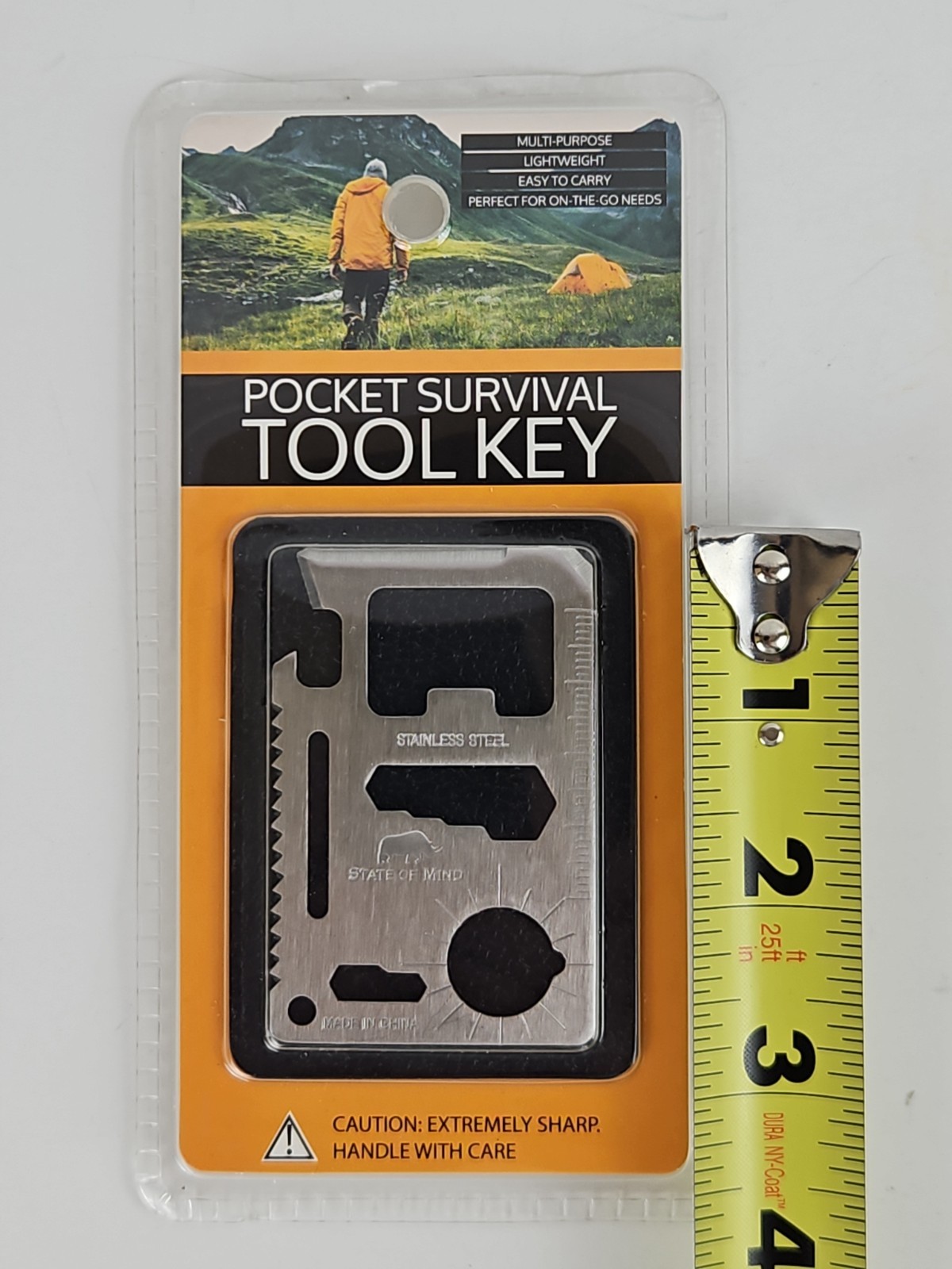 Pocket Survival Tool Key Wallet Size Stainless Steel Multi Purpose State Of Mind
