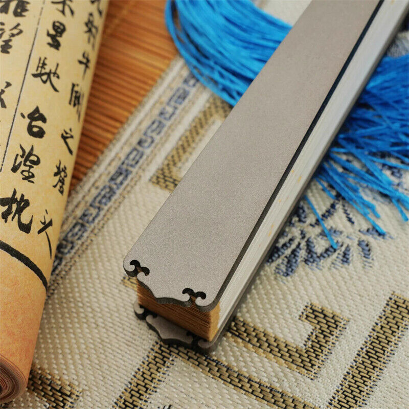 Titanium Alloy Folding Fan Martial Arts Portable Carving Kung Fu Tai Ji 6”