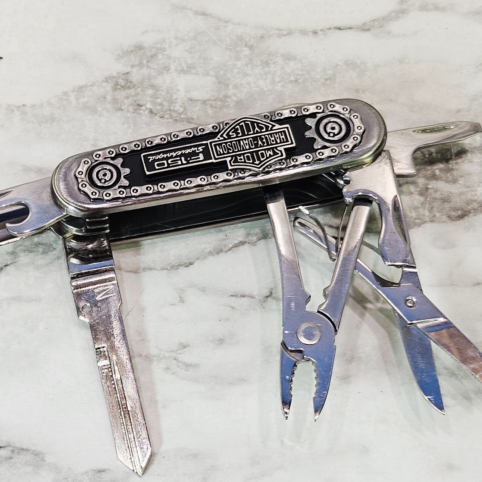 Harley-Davidson F-150 Supercharged Multi-Tool Stainless Steel 7 Tools w/ Case