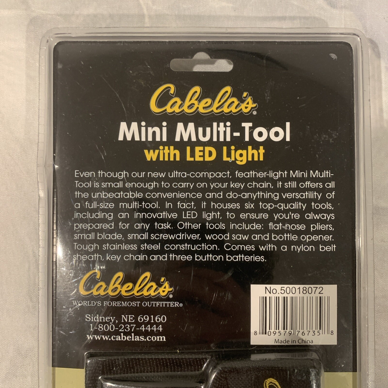 Cabela’s Mini Multi-Tool LED Light & Nylon Pouch NOS #50018072 Red New In Box