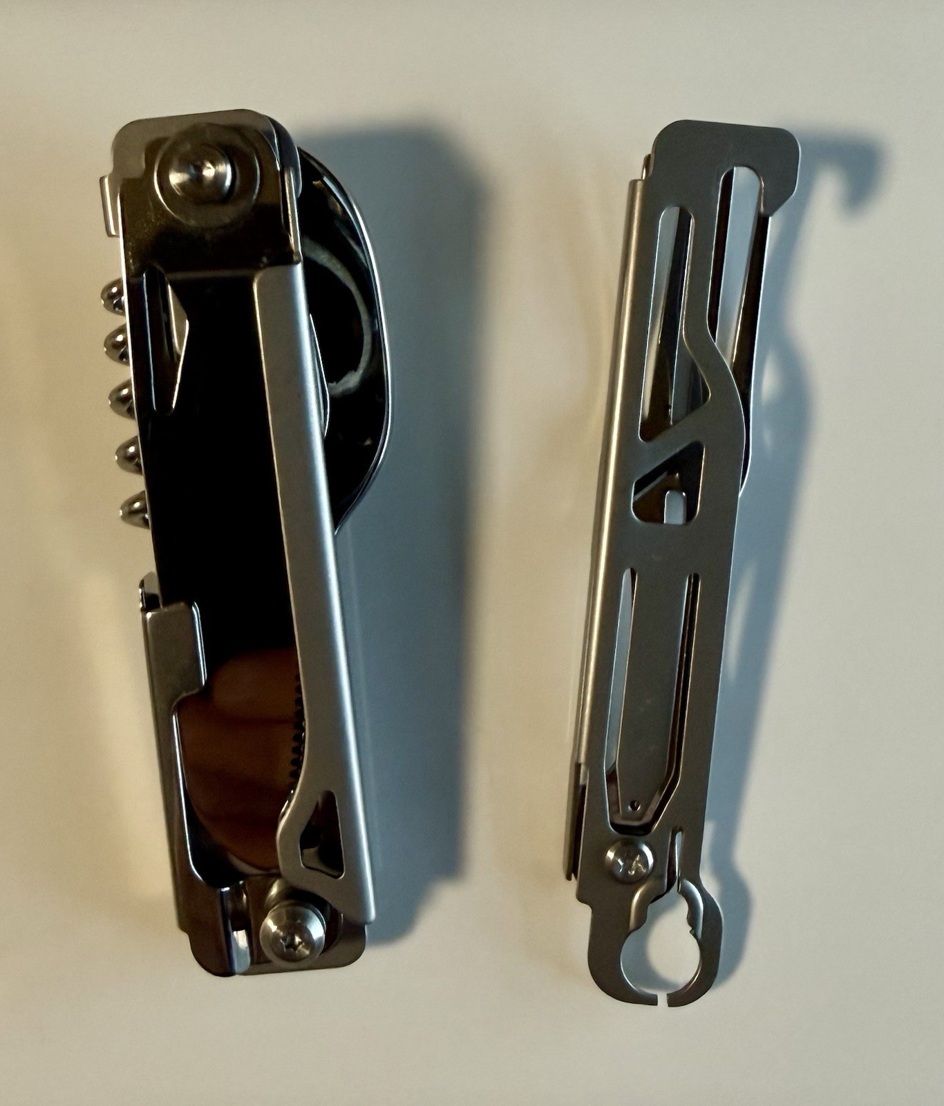 FOLDING UTENSIL MULTI-TOOL (Stainless Steel With Cloth Tote Case) 5 In 1 Tools
