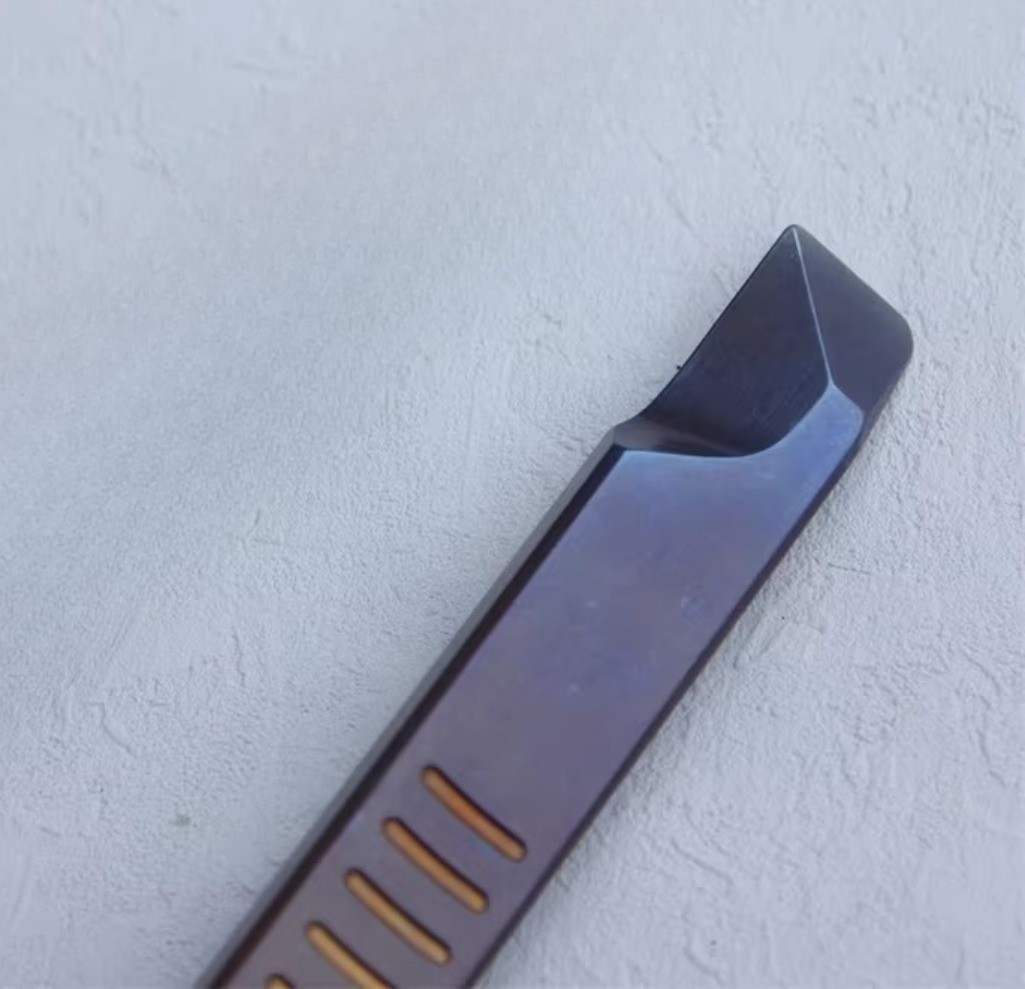 TC4 Titanium Alloy Tactical Pry Bar EDC Multi Tool Heat Blue