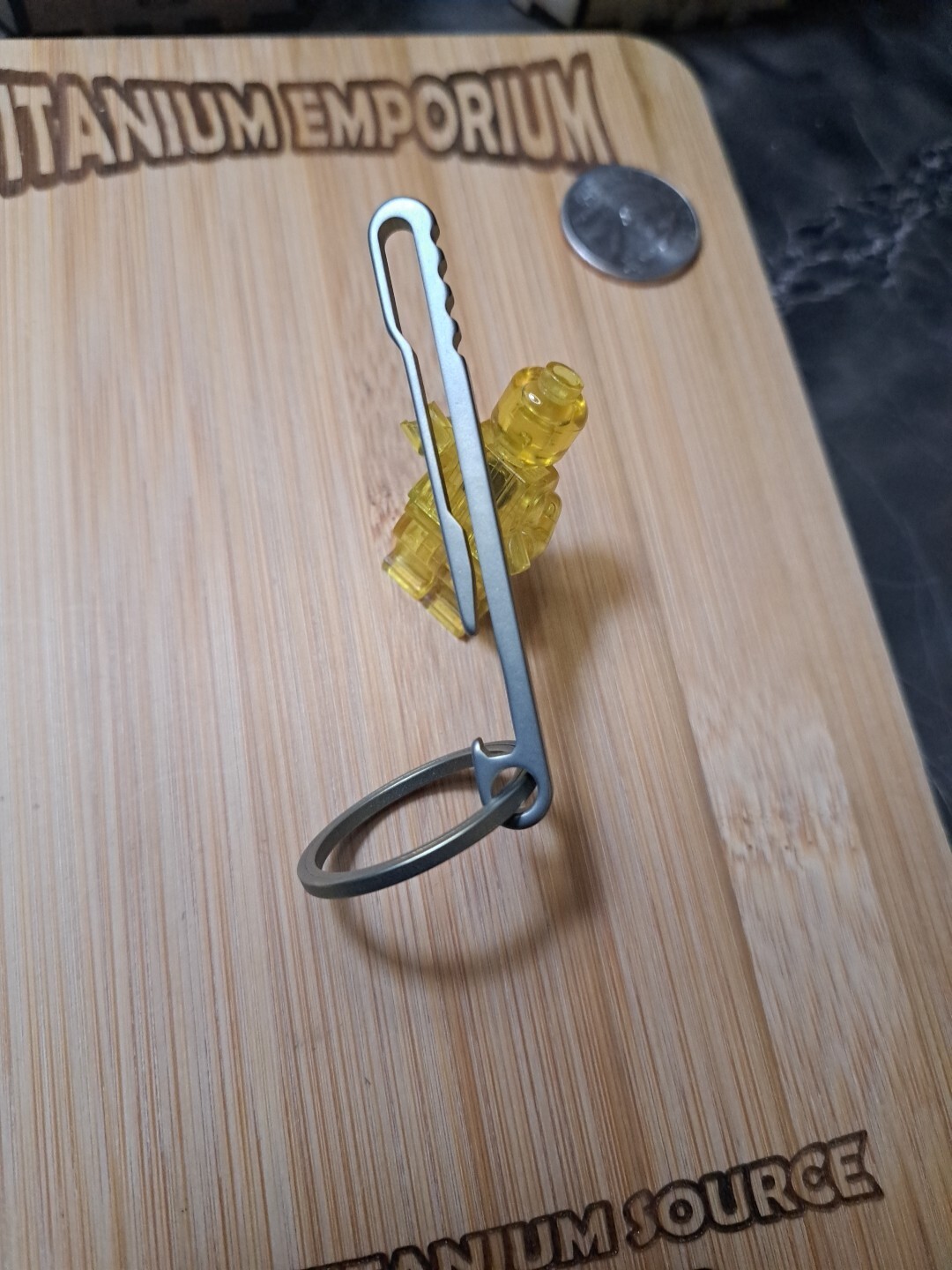 Titanium Belt Clip Keychain With Built-in Bottle Opener
